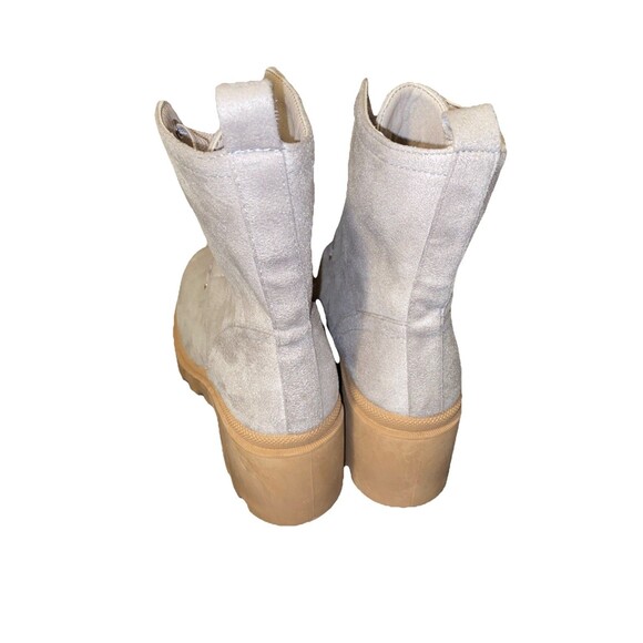 Qupid Women's Heeled Boots Faux Suede Lace Up Camel Size 8 NWT - Picture 3 of 5